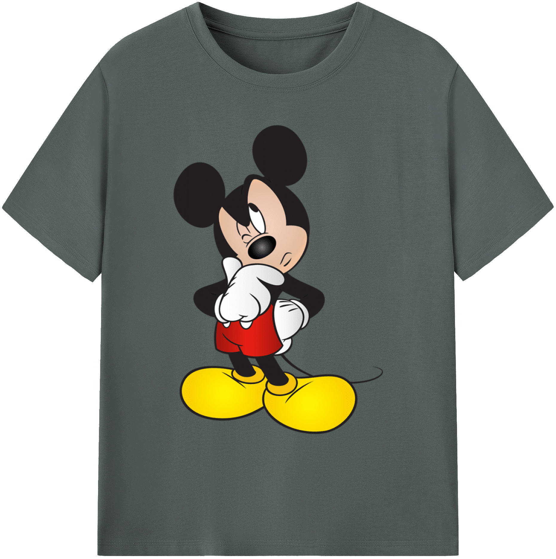 ミッキーマウス Mickey Mouse 綿100％ メンズ半袖Tシャツ｜肌触りやわらか＆通気性
